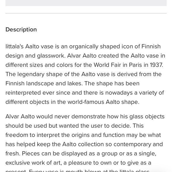 Iittala Alvar Aalto vase.Vintage 70th anniversaryMade in Finland🇫🇮 Brand new! - Picture 6 of 7